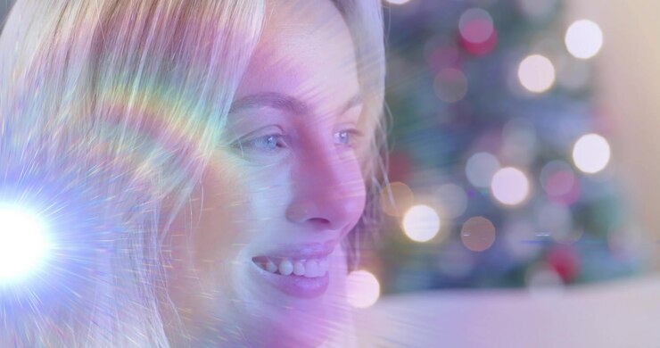 Contentmaker activeert prisma-lichtvlekeffect in technologiedemo om portretlook te verbeteren.