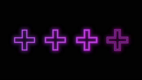 pulsing neon purple crosses pattern in rows 6