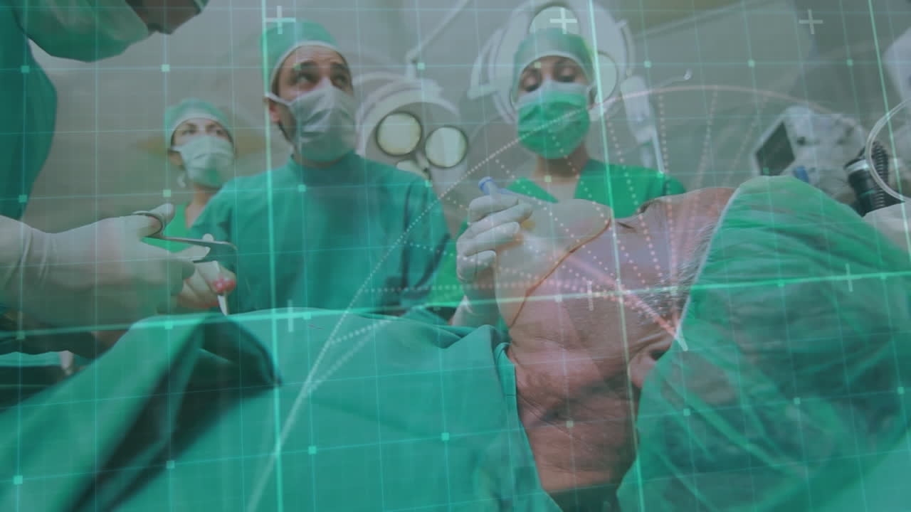 팀 의사에 대한 연결 네트워크의 애니메이션 회전 네트워크 의사