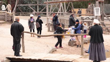 visitors interacting at historical site in ballarat