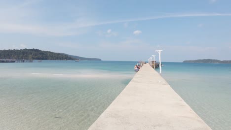 panoramic view from pier over pristine beach paradise koh rong samloem, cambodia