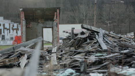 rubble from a destroyed building.