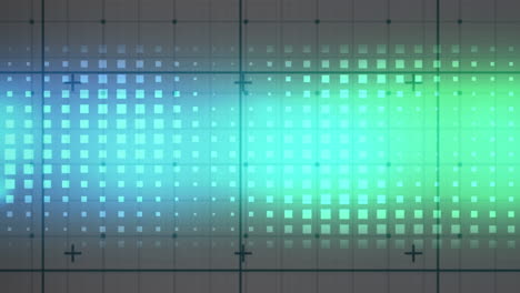 animation of digital screen with blue and green lights