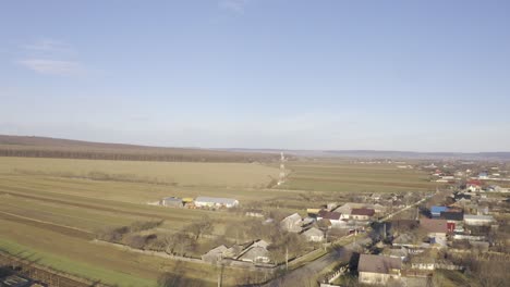 Tripod-Shot-Of-Agriculture-Green-Lands-In-Petricani,-Romania,-Europe