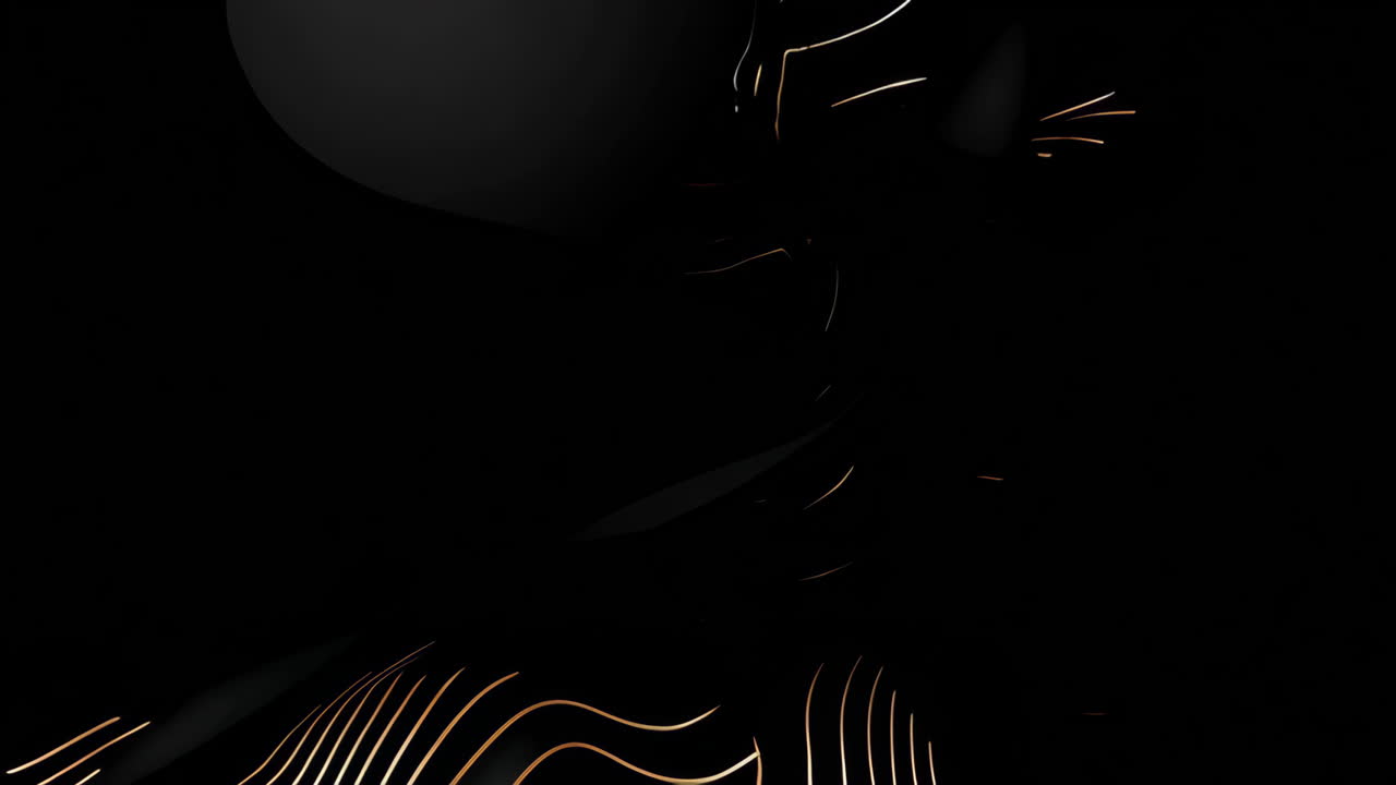 Abstract Gold Lines on Black Background