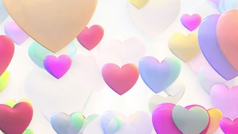 다채로운 3d 심장 배경