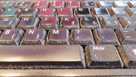 primer plano de un teclado sucio