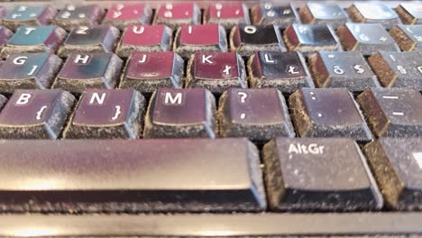 close-up of an dirty keyboard