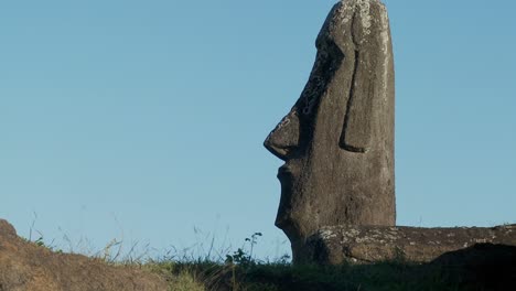 clouds move behind easter island statues 1