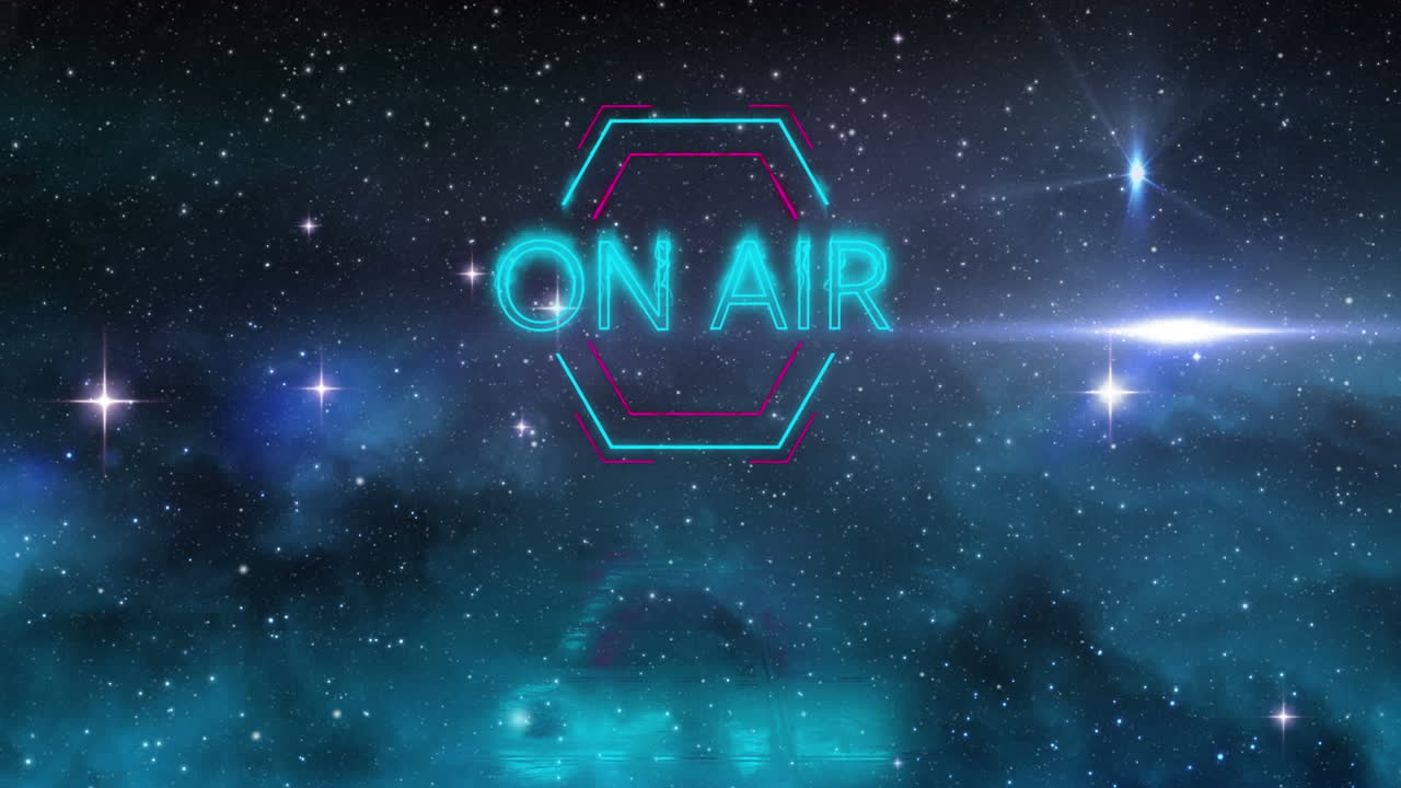 animación en el aire sobre el cielo nocturno