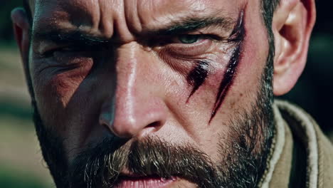 injured man's close-up