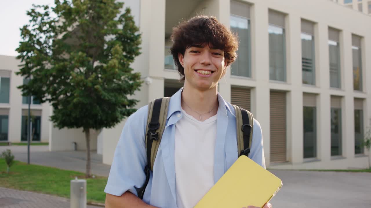 Teenage student on campus