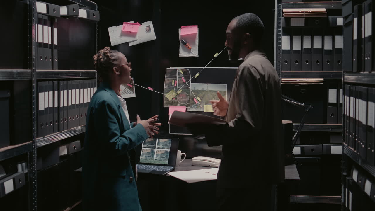 Detectives Investigating a Crime Scene