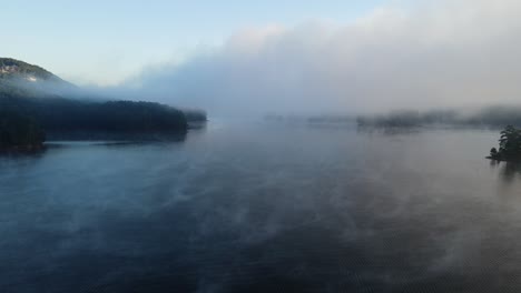 misty morning lake