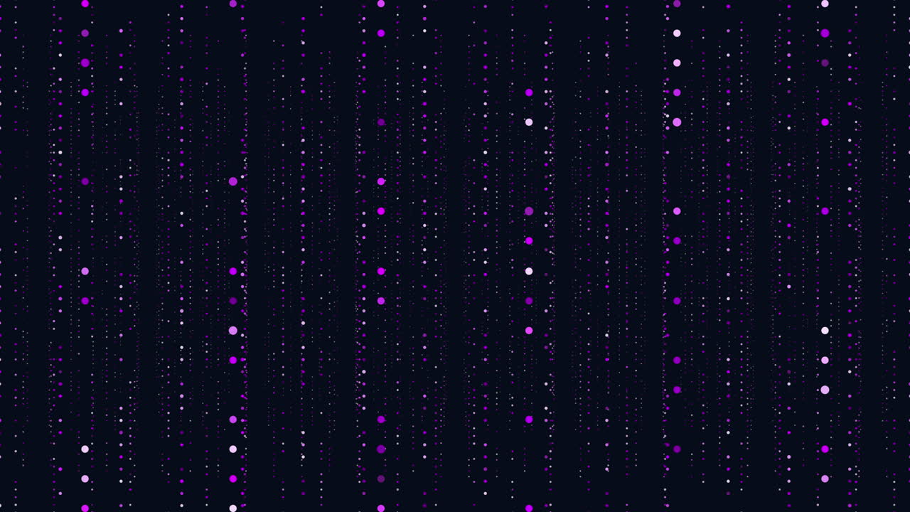 A tileable design featuring small purple dots overlaid on a dark backdrop in a grid arrangement, creating a cohesive and uniform pattern with overlapping elements