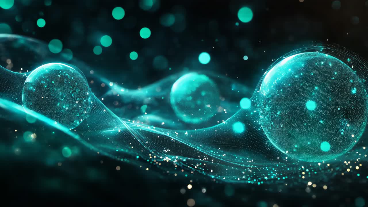 Abstract Turquoise Digital Waves