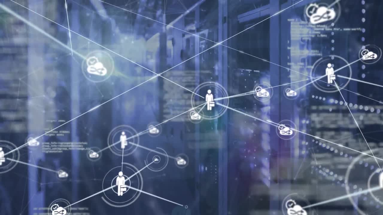 Animation of network of connections over computer servers