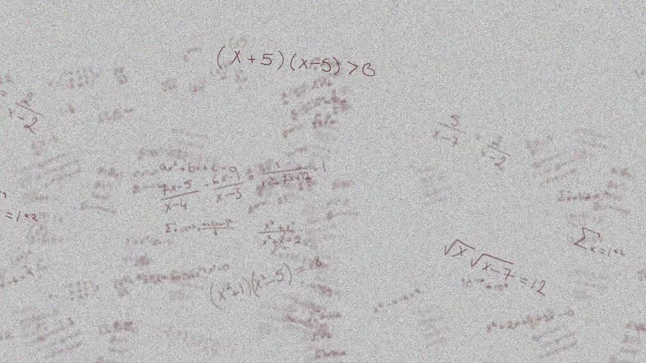 ⁇ 색 배경 위에 수학 방정식과 데이터 처리의 애니메이션