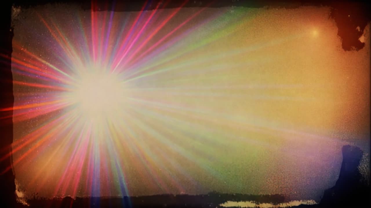 Vintage Film Effect with Colorful Lens Flare and Starburst