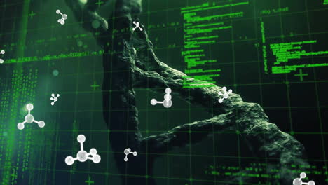 Animation-Von-Netzwerken-über-DNA-Strängen-Und-Der-Datenverarbeitung