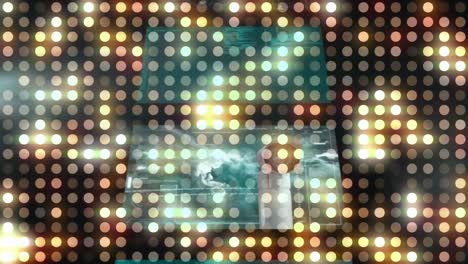 animación de puntos de luz sobre el procesamiento de datos