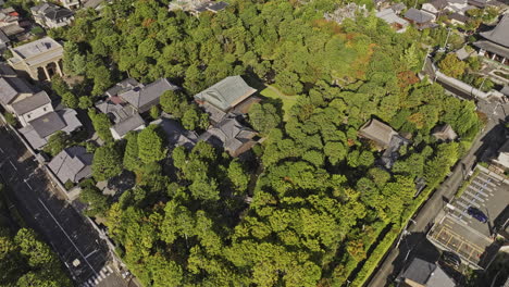 kyoto japan aerial v34 birds eye view drone flyover around sumitomo yuhoen showcases classic japanese architecture amidst beautifully landscaped gardens - shot with mavic 3 pro cine - oct 7th 2023