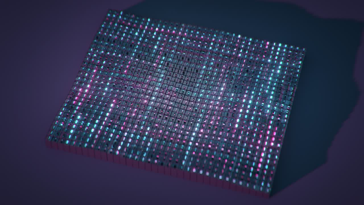 dato de código binario digital 3d muestra animación de bucle sin costuras