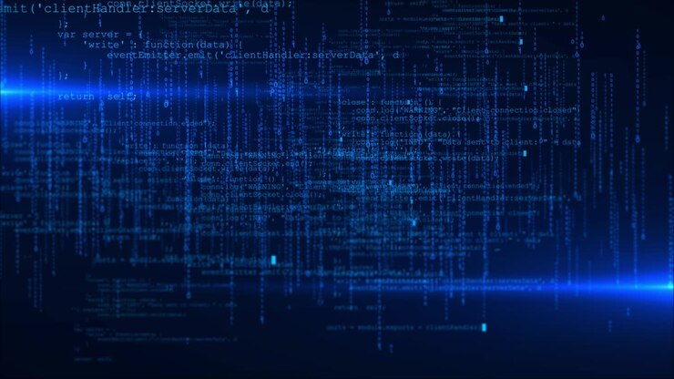 Big data technology background motion digital data flow big data artificial intelligence quantum