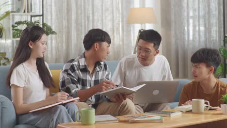 group of students studying together