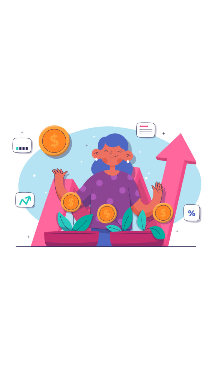 gráfico de movimiento del concepto de inversiones dibujado a mano