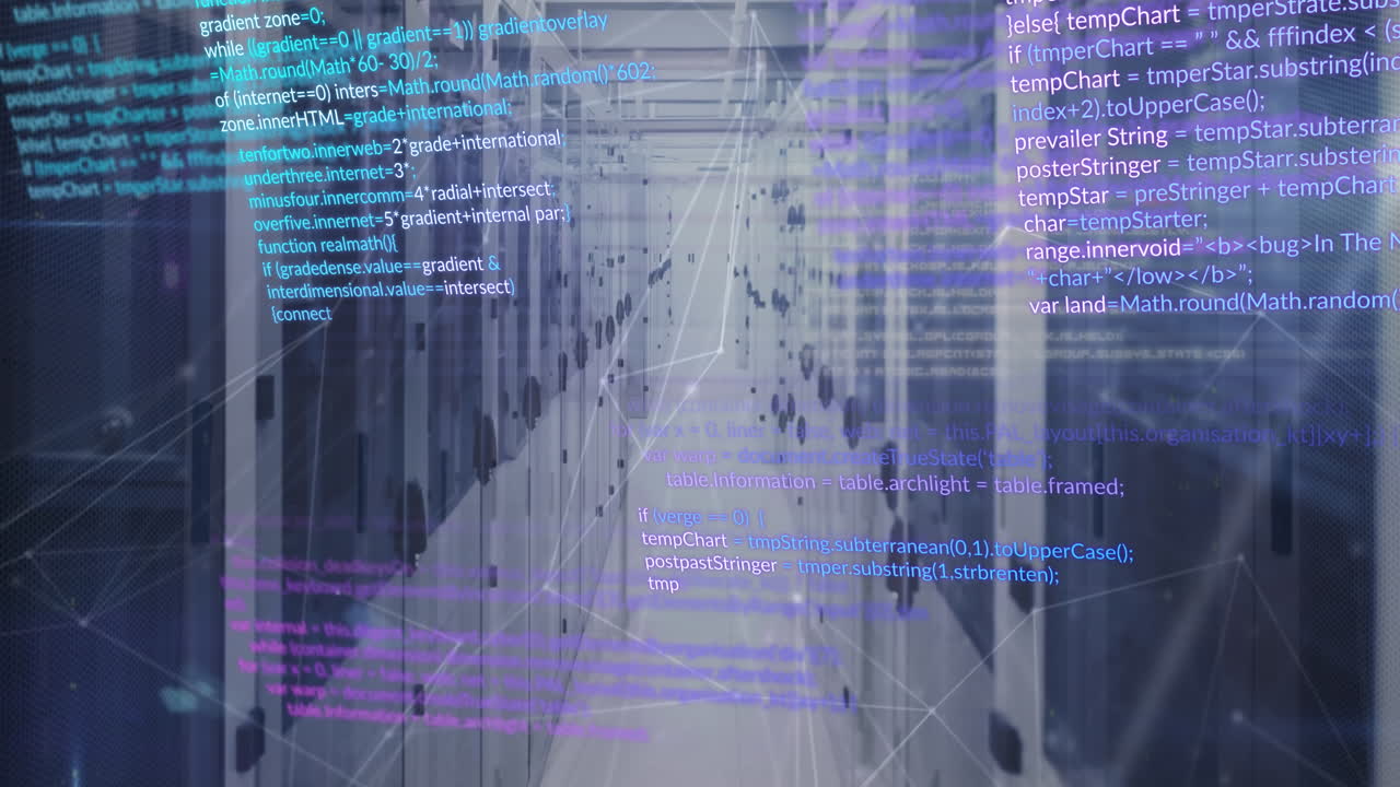 redes de comunicación y procesamiento de datos en la sala de servidores de computadoras oscuras