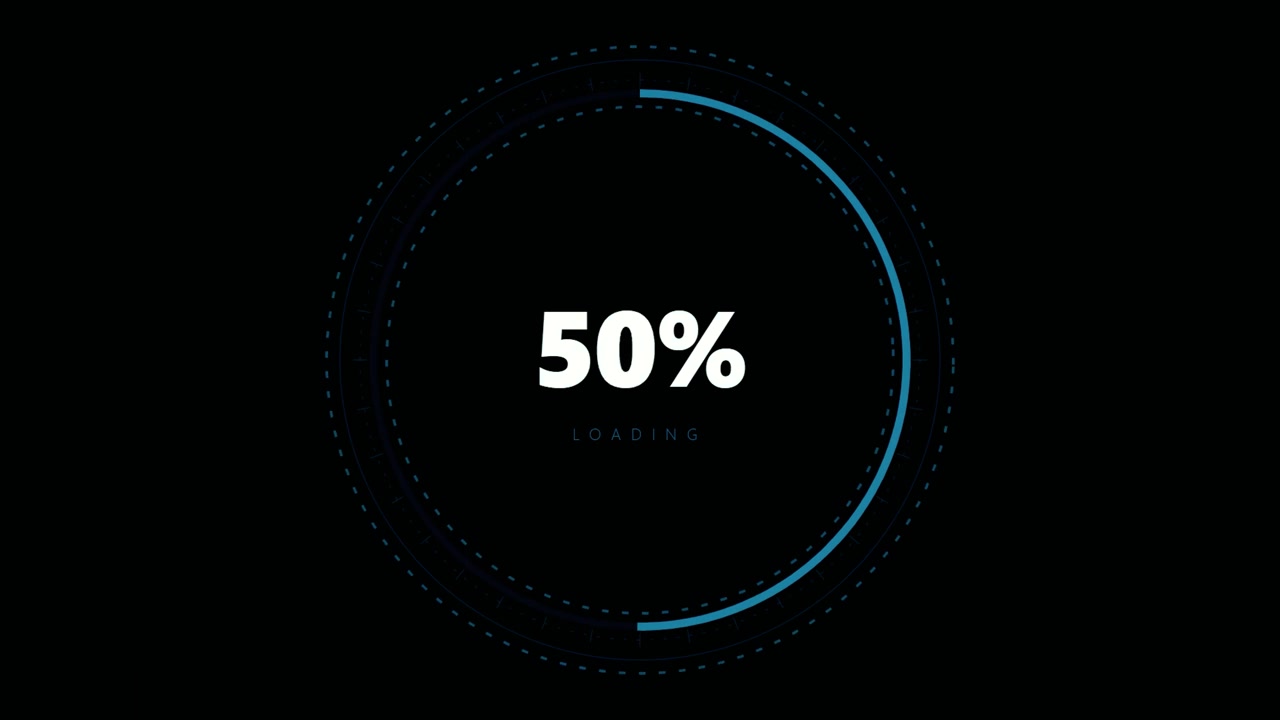 Digital Loading Progress Circle with Percentage Counter