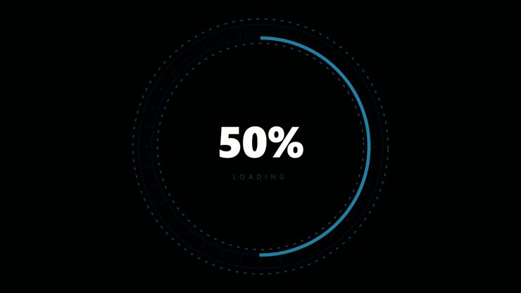 Digital Loading Progress Circle with Percentage Counter