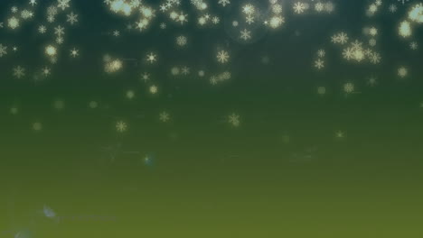 animación de estrellas de navidad brillantes cayendo sobre un fondo verde
