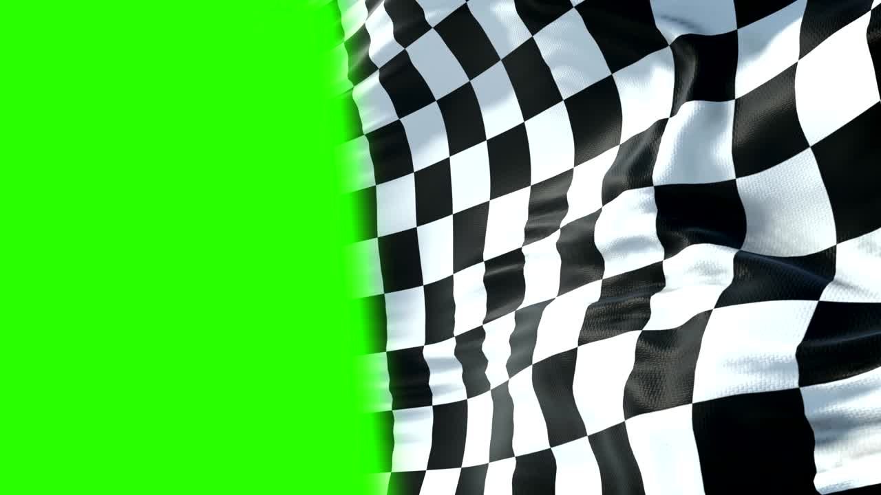 체커 발, 종료 경주 배경, 오픈  단일 좌석 경주 자동차 경쟁 크로마 키 녹색으로 흔들고