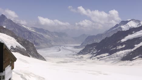 view of great aletsch glacier, alps, switzerland