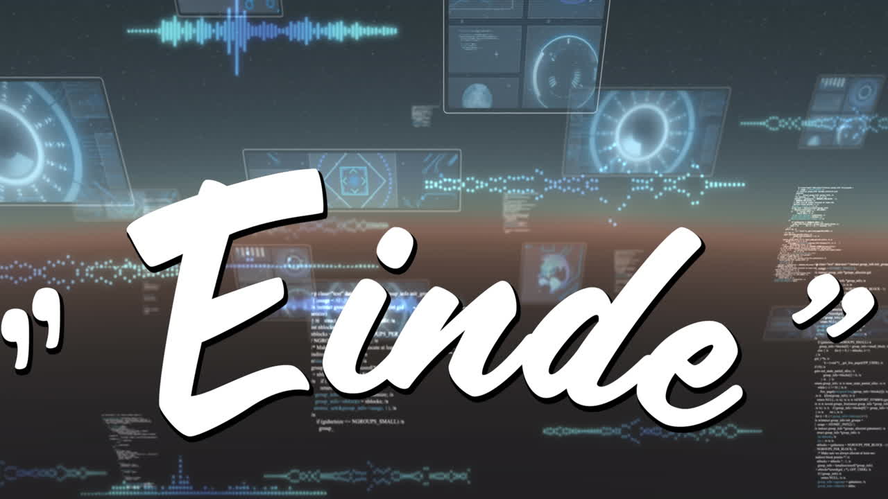 texto en contra de múltiples escáneres redondos y procesamiento de datos en fondo azul