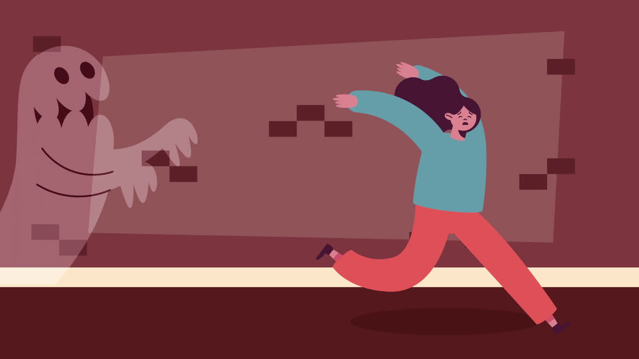 Woman Running from a Ghost