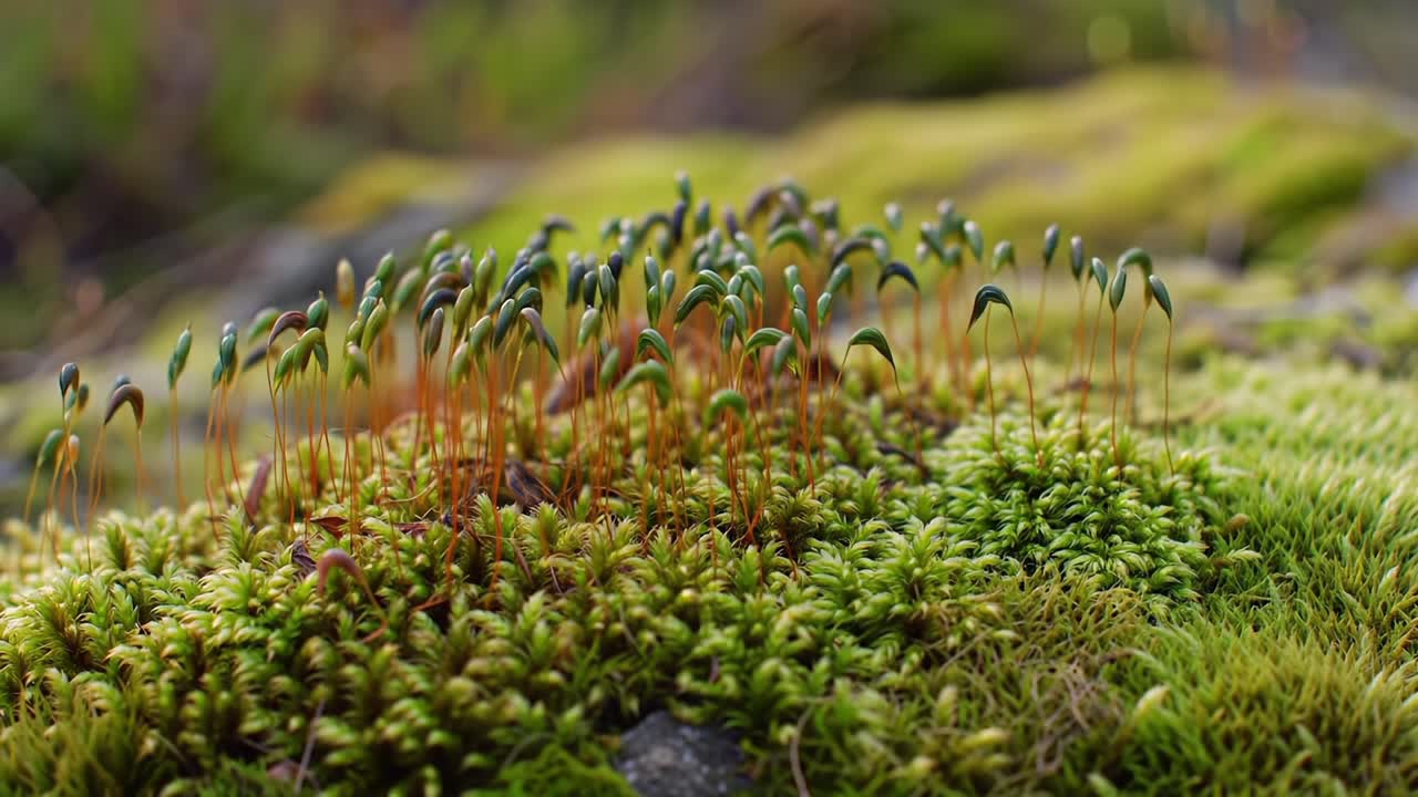 A Beautiful Close-Up of Moss Growth: Capturing the Intricate Details of Nature's Greenery in Vivid Clarity and Grace Through Two Stunning Frames