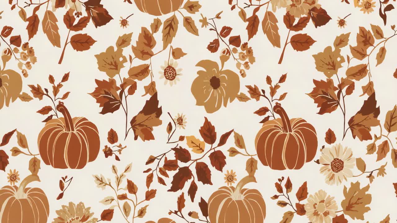 Fall Themed Pumpkin and Floral Pattern