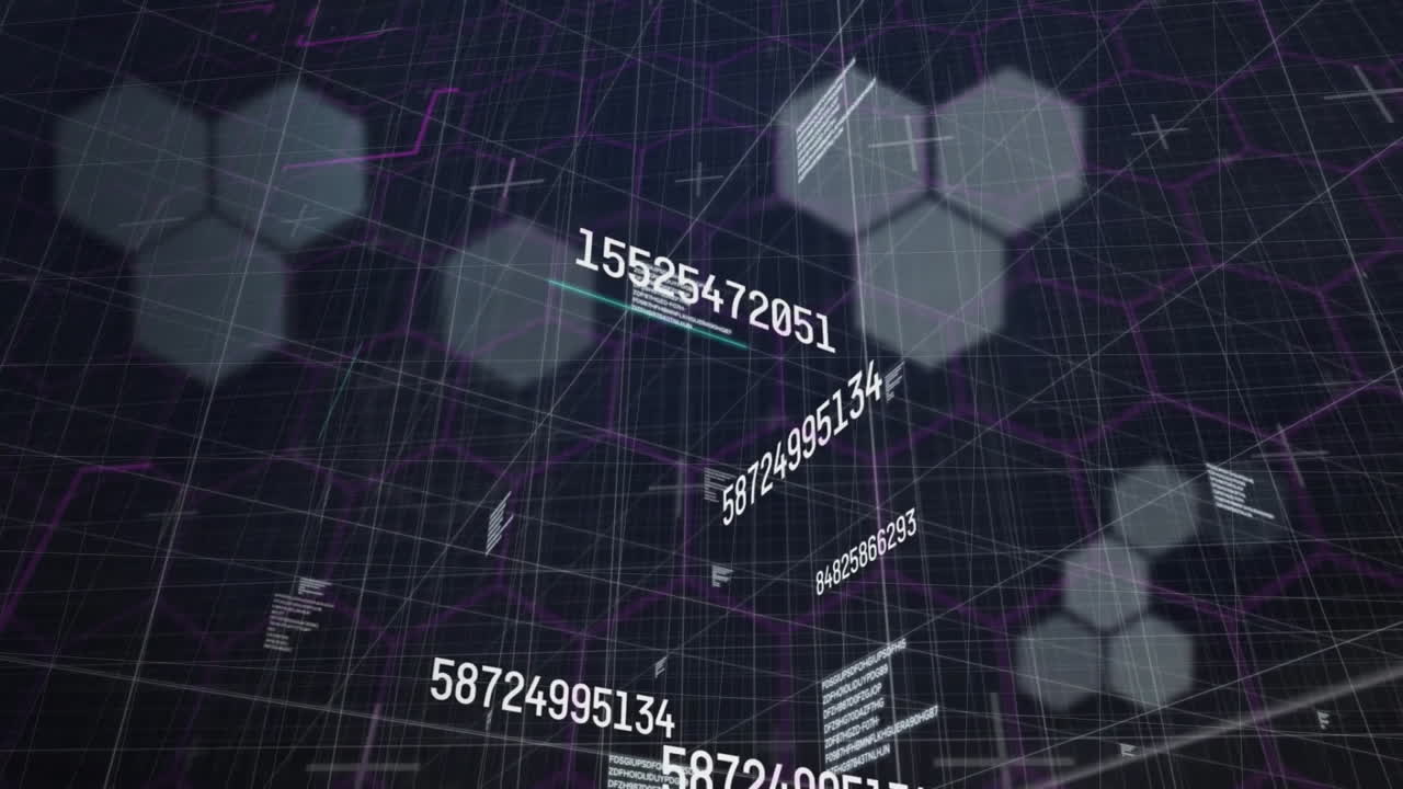 animación del procesamiento de datos digitales sobre un fondo negro