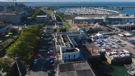 aerial view of dun laoghaire harbour, dublin, ireland