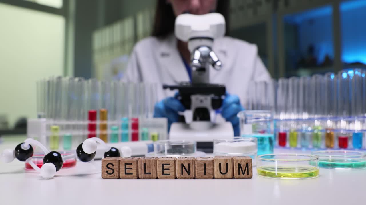 Scientist conducting research on selenium in a laboratory setting