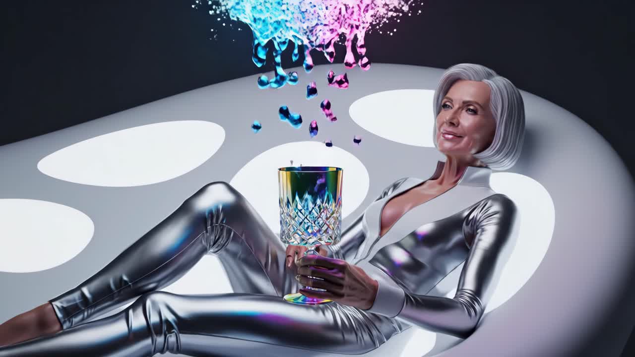Futuristic Woman with a Cocktail