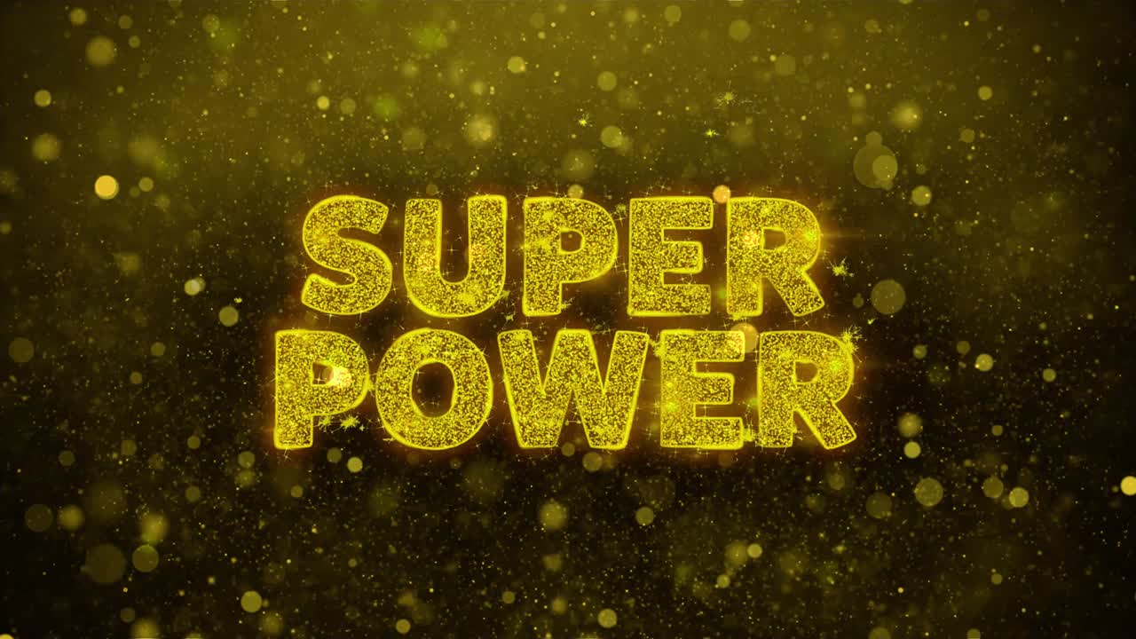 Super Power Golden Glitter Text