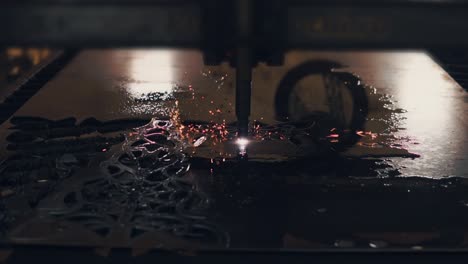 metal cutting machine in action