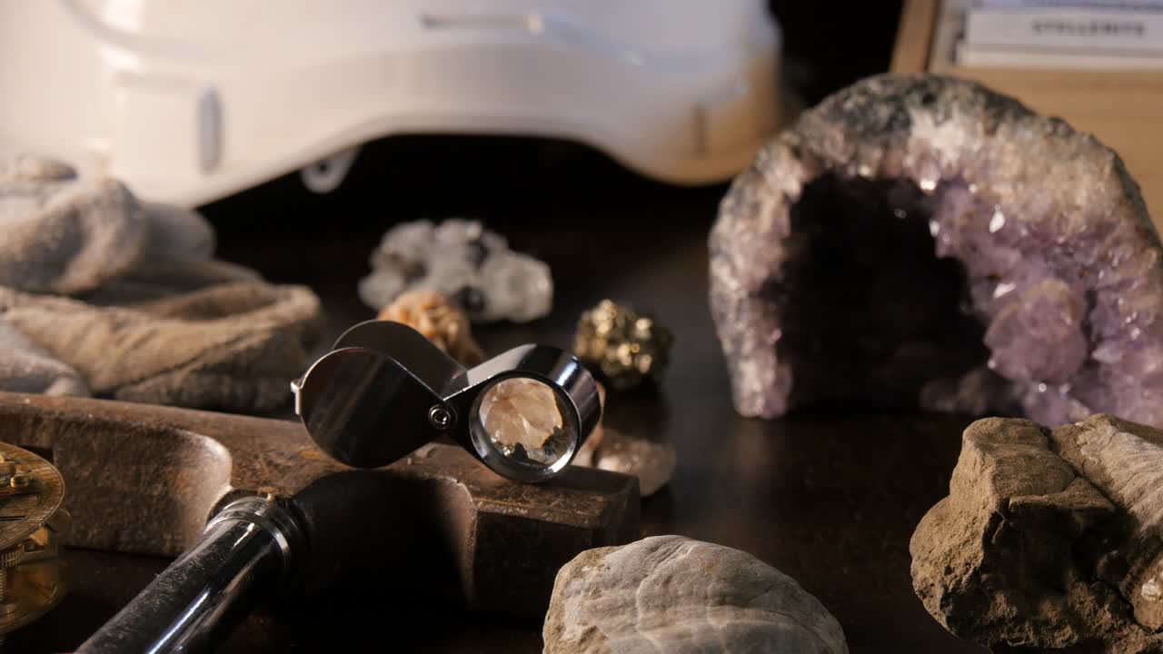 geología y geólogo configuración conceptual de la mesa de ciencias de la tierra