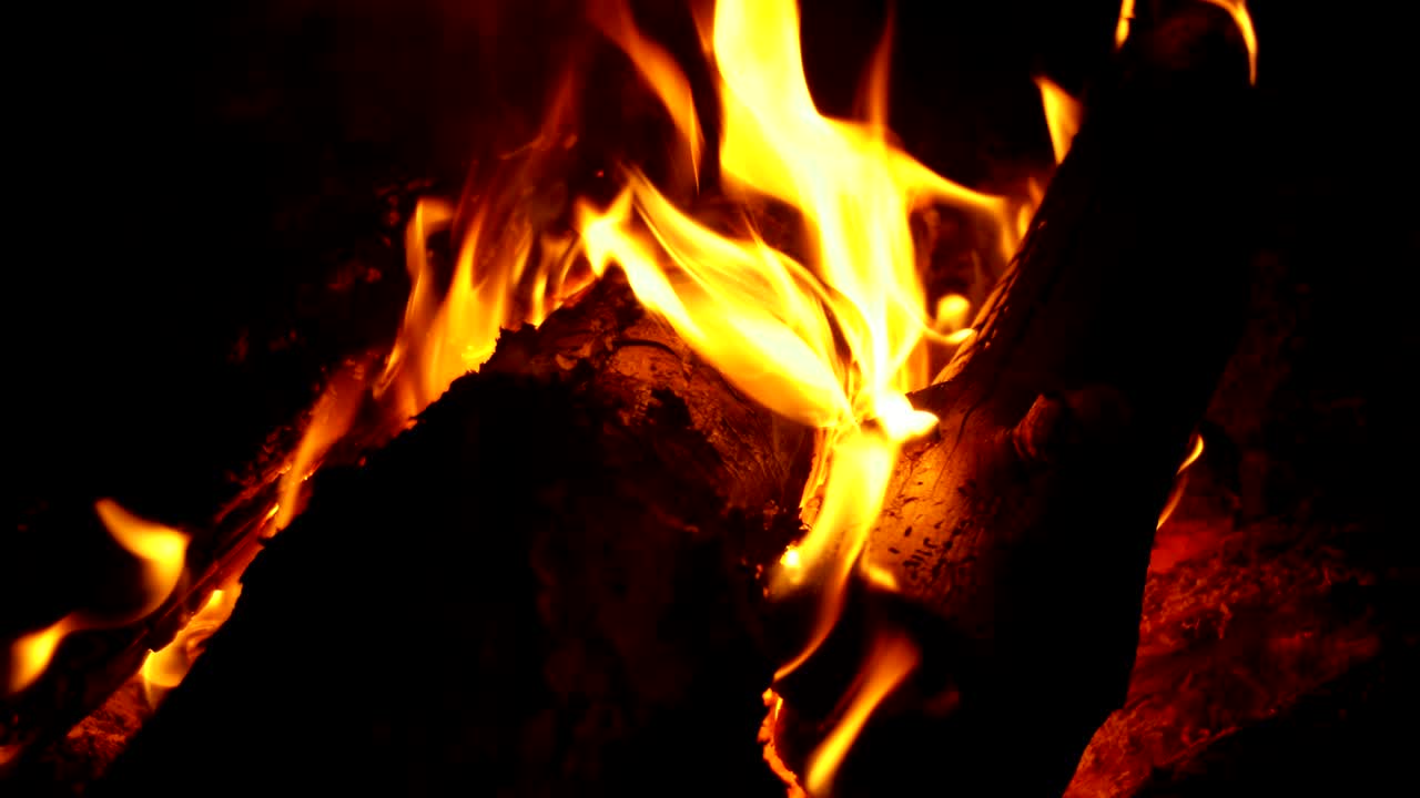 fuego de campamento en la noche