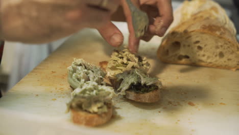 preparing sandwiches