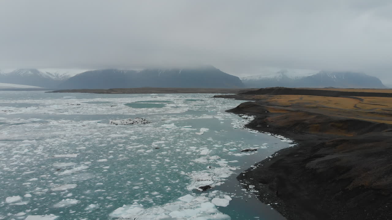 Icelandic Glacier Lagoon with Icebergs